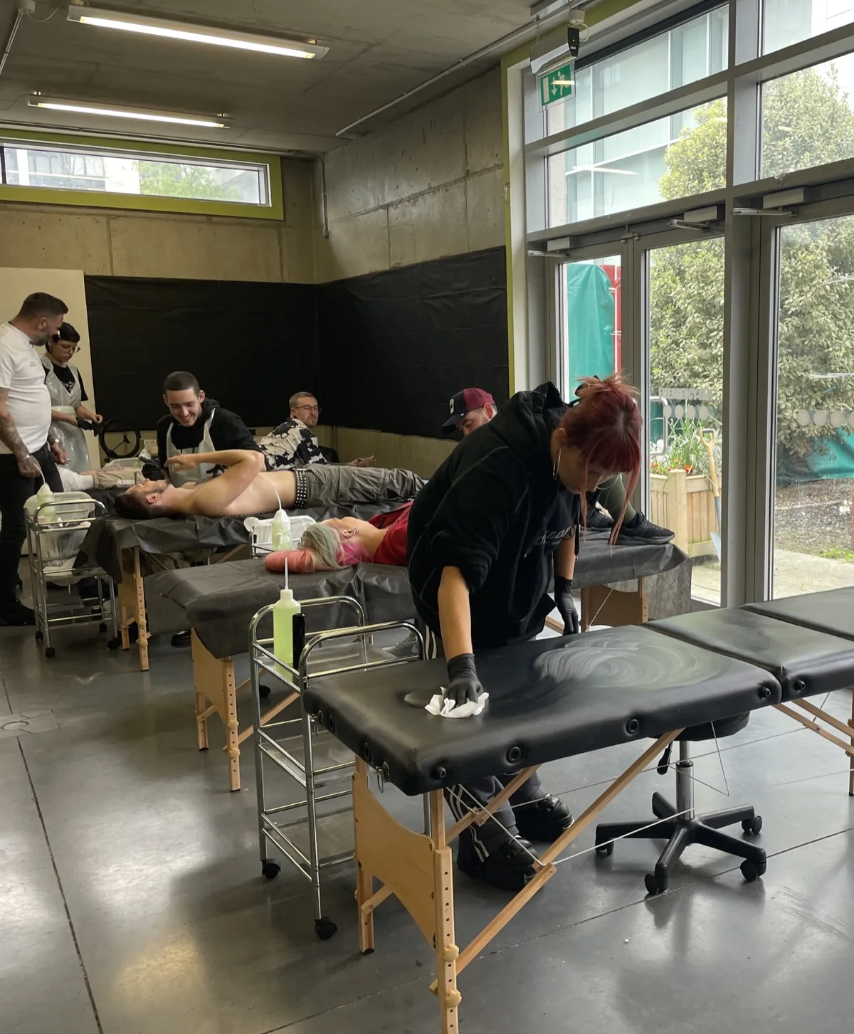 Learning to tattoo inside the London Tattoo College studio