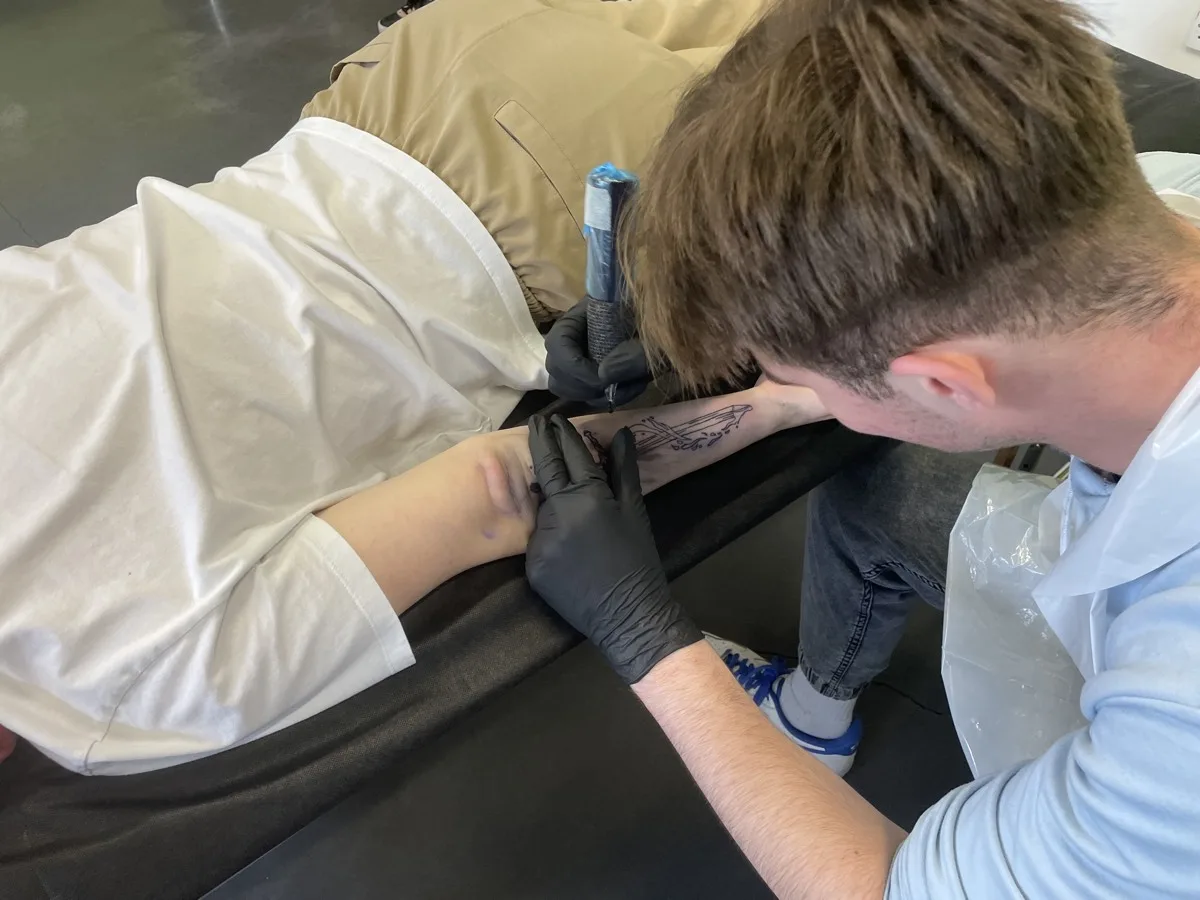 Tattoo training at London Tattoo College, where Plaistow students learn