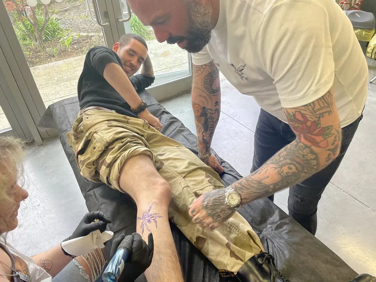 Tattoo training at London Tattoo College, where Brixton students learn