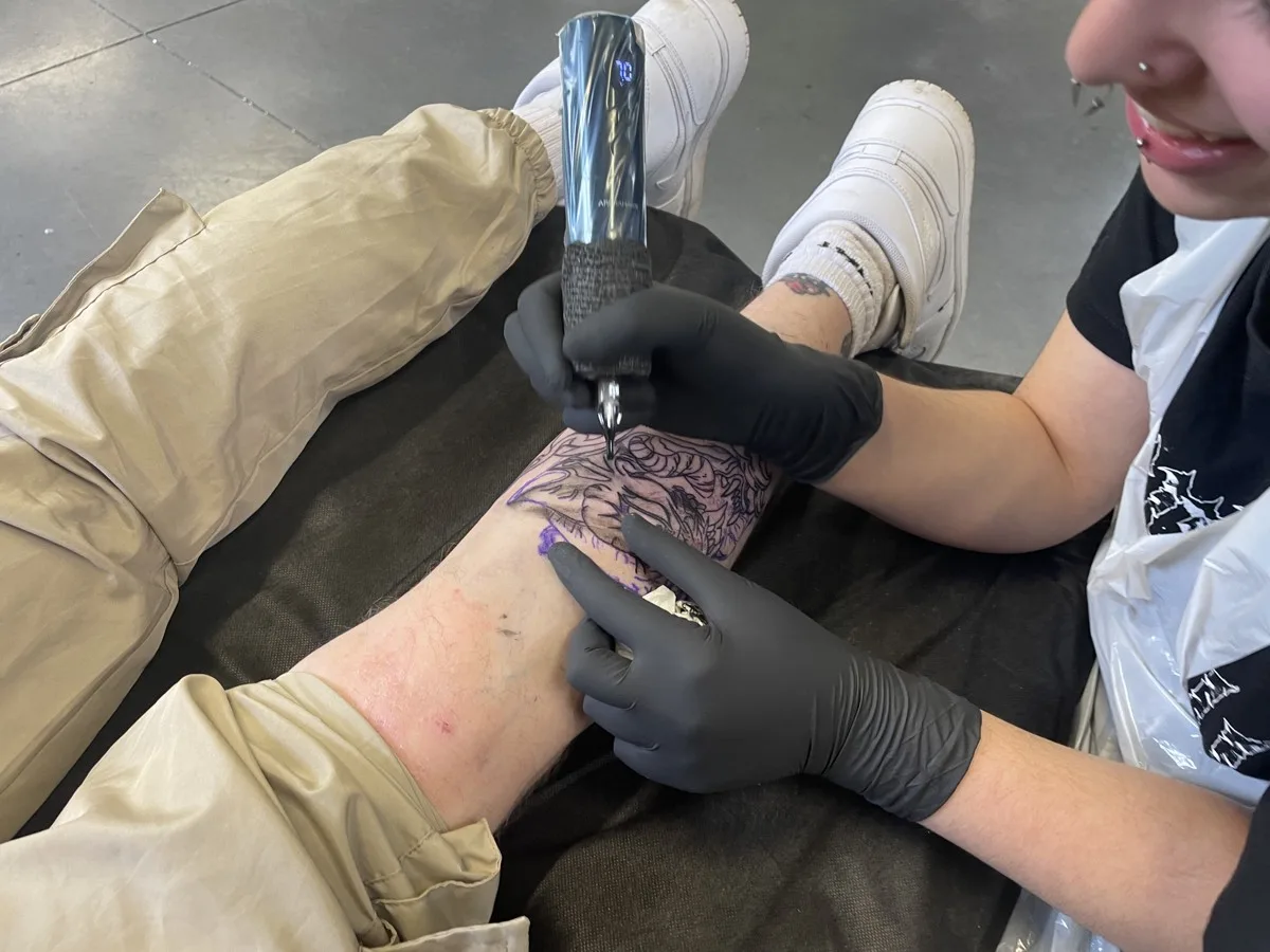 Tattoo training at London Tattoo College, where Wood Green students learn